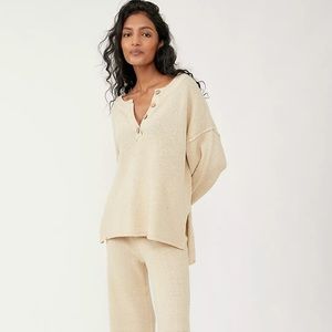 Free People Beach Hailee Sweater Set Henley XS